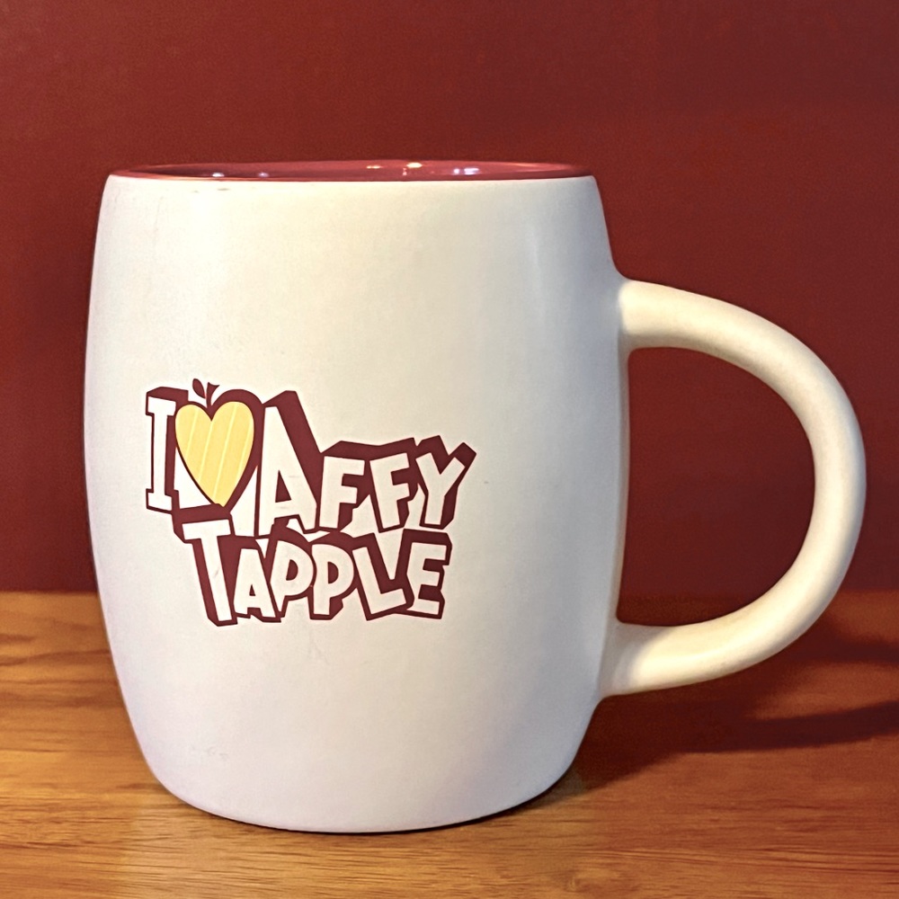 🌟 2/$12 I Love Heart Affy Tapple coffee mug cup Taffy caramel Halloween Fall